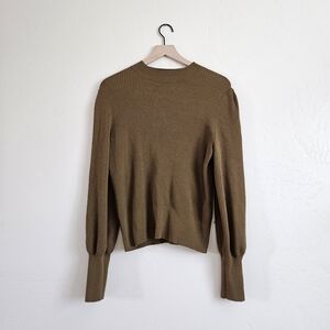 Banana Republic Olive Green Ribbed Mock Neck Sweater